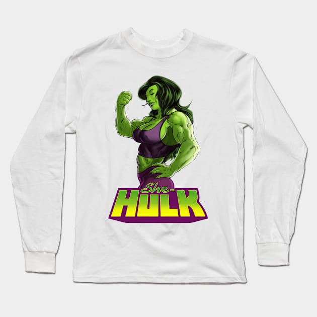 SHE-HULK Long Sleeve T-Shirt by bi_sketch